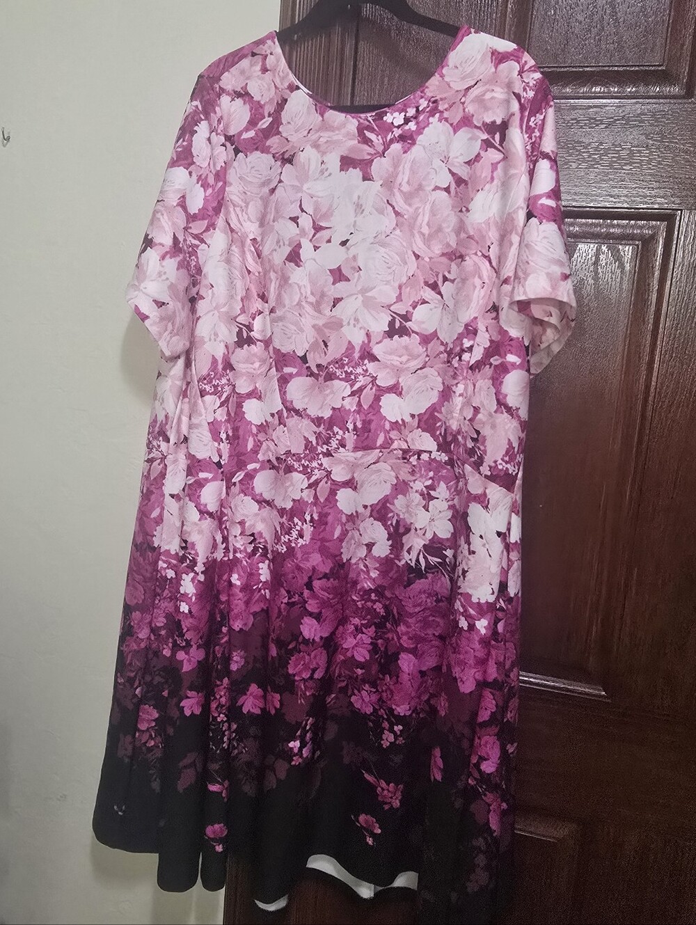 Lane Bryant Pink Floral Ombre Midi Dress